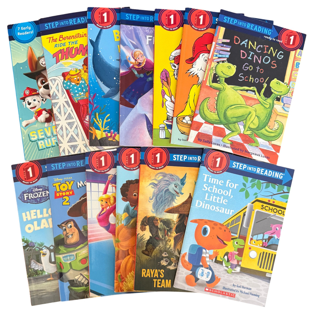 Step Into Reading Level 1 Lot of 13 Books Disney Frozen Toy Story Paw Patrol Mix